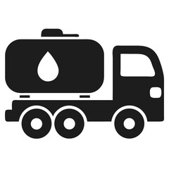 Fuel delivery truck silhouette design vector icon representing transportation industry