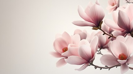Elegant magnolia blossom arrangement with a soft pink hue and diffused lighting