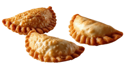 Golden Empanadas: An artful array of golden-brown empanadas, each crimped to perfection, awaits in a culinary moment. It's a delicious culinary experience