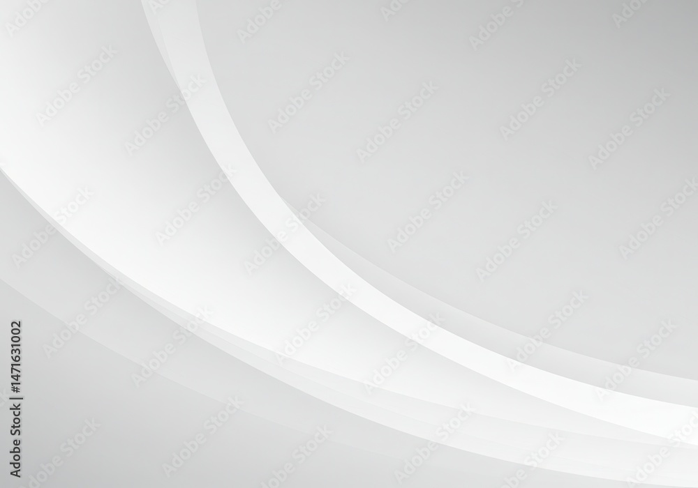 Poster abstract white background with flowing curved lines and subtle gradient light