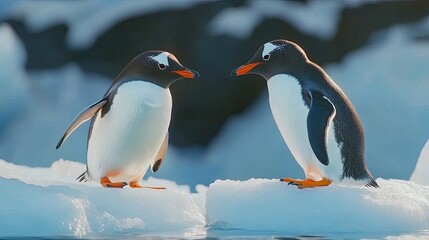 Fototapeta premium Penguins on Ice