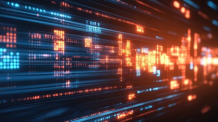 Fototapeta premium Abstract digital data stream. Rapidly moving code
