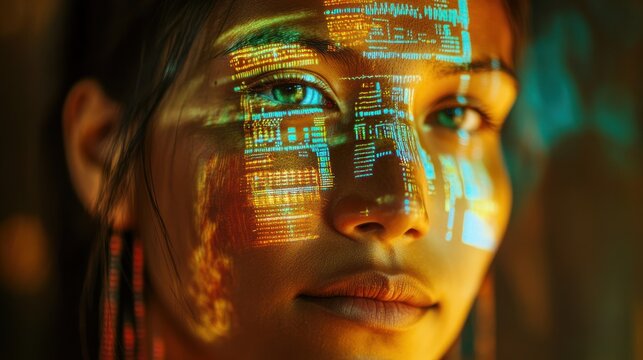 Digital face art projection