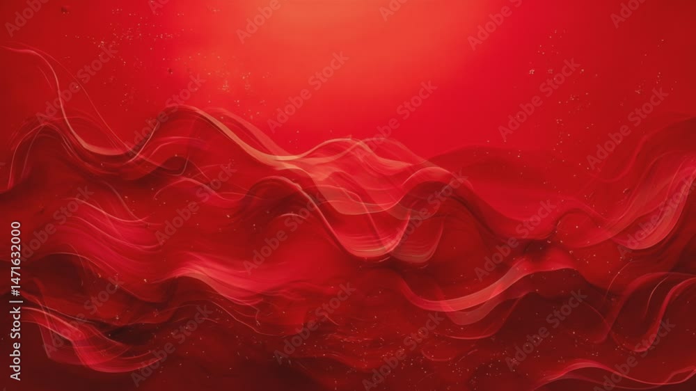 Wall mural abstract flowing waves of red, creating a captivating visual