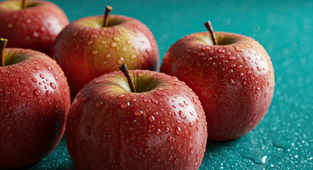 Juicy red apples sliced perfection refreshing taste a burst of goodness