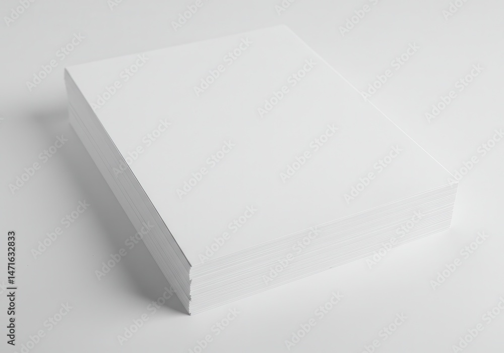 Poster a simple studio shot of a blank white box on a white background with a subtle shadow on the surface