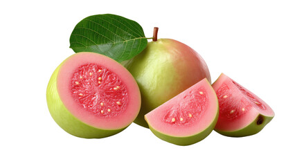 Exotic Guava: A vibrant still life of fresh guavas, displaying their succulent flesh and refreshing essence.