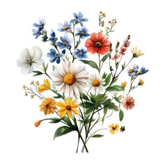 Vibrant flower bouquet illustration