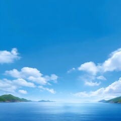 Obraz premium sky blue sea landscape, sunny days, generation AI 