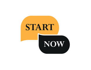 start now button on white background	