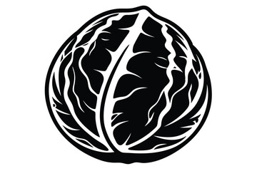 The monochrome cabbage presents intricate leaf detail and bold contrasting aesthetics for designs