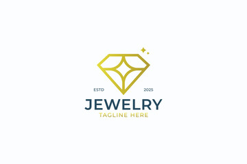 Naklejka premium Elegant Golden Diamond Logo Luxury, Brilliance, and Timeless Beauty and Jewelry Brand Identity