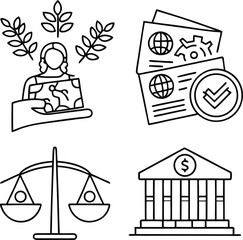 This vector illustration set provides a variety of holiday and business themed icons for any design project