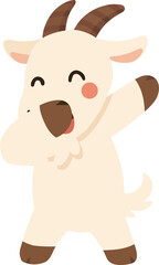 Cute dabbing goat cool cartoon animal