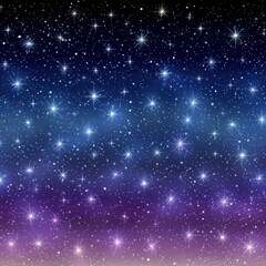 Fototapeta premium Cosmic Night Sky Twinkling Stars and Nebulae in Blue, Purple, and Pink
