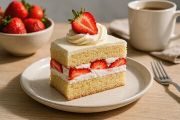 Plakat Delicious strawberry shortcake slice