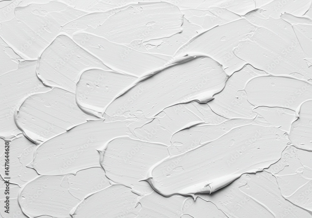 Poster abstract background of thick white paint strokes creating a textured surface design