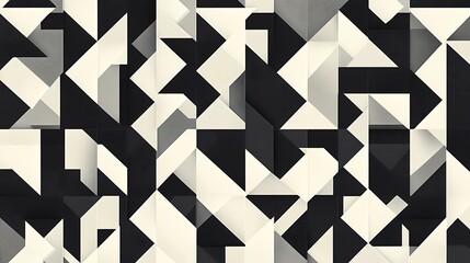Abstract Geometric Black White Pattern.