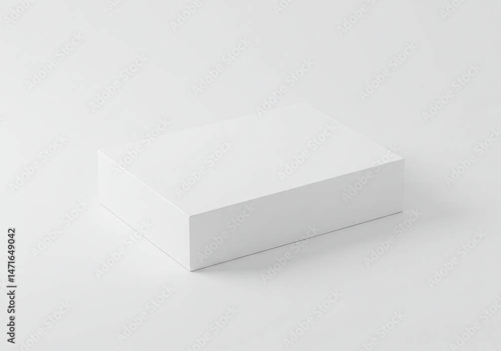 Aufkleber minimalist composition featuring a simple, rectangular white box on a clean white surface with subtl