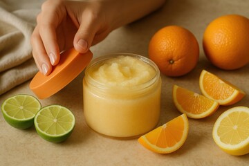 Citrus-infused skincare with freshness.