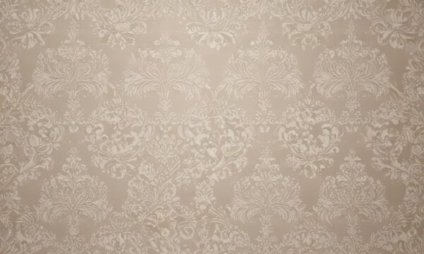 Fototapeta Elegant damask wallpaper, intricate lace-like pattern in subtle neutrals ,  textile,  traditional,  seamless pattern