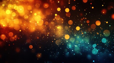 Fototapeta premium Abstract bokeh lights in warm and cool tones