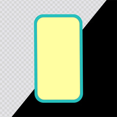 Cartoon smartphone mockup3D render style on transparent background. For dark and bright backgrounds.
