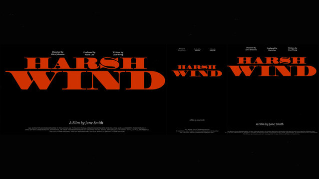 Cinematic Film Title Card, Movie Poster Typography Overlay 31 | Fully Modular Editable Layouts & Easy Text Animator Control to Create Custom Text Animations Without KeyFrames 