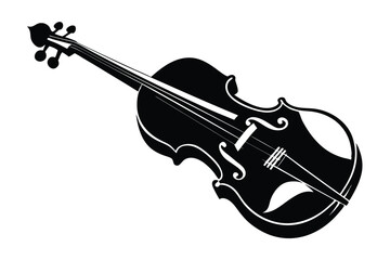 Obraz premium Detailed black and white violin displays elegant musical instrument with precise line work