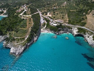 Plaża siarkowa Xigia - Zakynthos -Grecja - zdjęcia zrobione dronem © Konrad