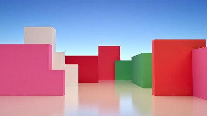 Obraz premium Abstract Colorful Geometric Landscape