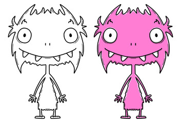 Monster Illustration, Ausmalbild, Ausmalen