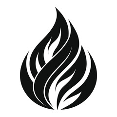 Flame icon logo flat vector illustration