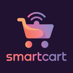 Abstract Smart Cart Logo Design Wireless Shopping Technology