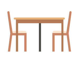 Dining table vector flat illustration modern indoor clip art for web graphic design and animation.