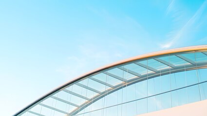 Modern Architectural Curve Against Blue Sky