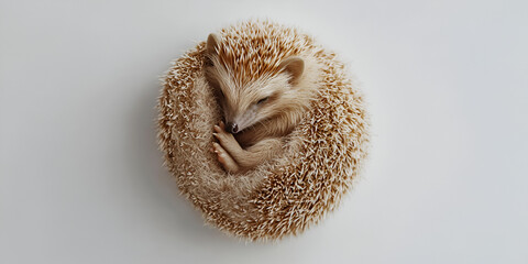 Peaceful Hedgehog Resting in Nature

