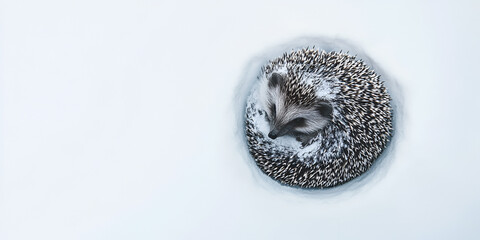 Peaceful Hedgehog Resting in Nature

