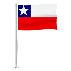 Naklejka premium flag of Chile on white background