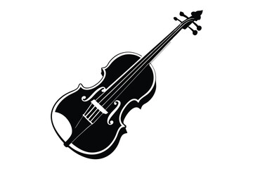 Obraz premium Sleek black and white violin displays musical elegance with artistic, contrasting design