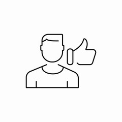 User thumbs up like icon vector sign