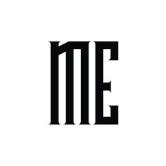 ME monogram logo design letter text name symbol monochrome logotype alphabet character simple logo
