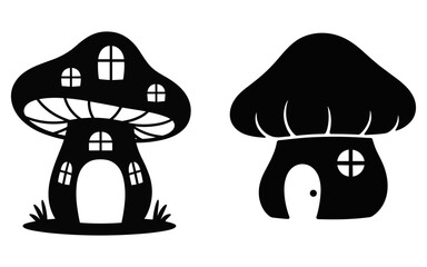 Mushroom vector design, vector illustration,  Mushroom design, silhouette style.
