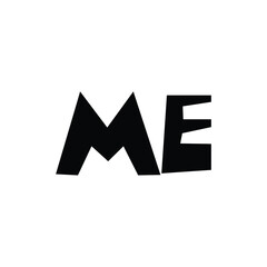 ME monogram logo design letter text name symbol monochrome logotype alphabet character simple logo
