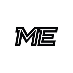 ME monogram logo design letter text name symbol monochrome logotype alphabet character simple logo