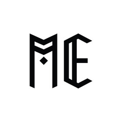 ME monogram logo design letter text name symbol monochrome logotype alphabet character simple logo