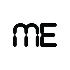 ME monogram logo design letter text name symbol monochrome logotype alphabet character simple logo