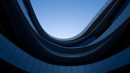 Obraz premium Abstract Architectural Curves and Sky