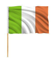 Fototapeta premium flag of Ireland on white background