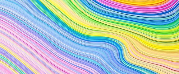 Obraz premium Thick impasto rainbow stripes blend seamlessly, creating a vibrant pastel texture, blend, paint texture